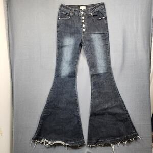 Altard State Women Jeans Medium 26x32 Button Fly Wide Flare Bell Stretch Y2K 70s